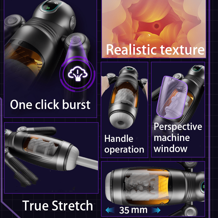 Lurevibe - Bella Bot - Robot Telescopic Vibration Male Penis Stroker - Lurevibe