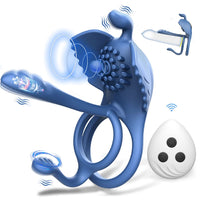 Lurevibe - Penis Vibrating Ring Cock 3 in 1 Massage Delayed Ejaculation Citoral Stimulator Flirt Masturbation - Lurevibe