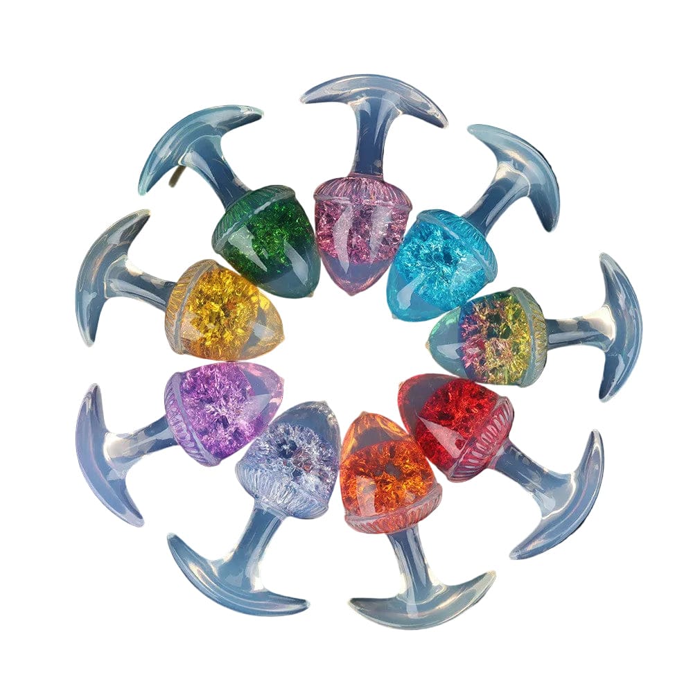 Aurora Chestnut Crystal Silicone Anal Plug with T-Bar Base - Lurevibe
