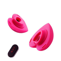 Lockink Pink Love-shaped Wearable Clitoral Suction Vibrator With Remote Control - Lurevibe