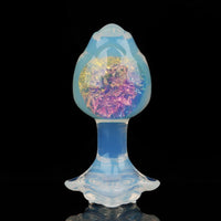 Aurora Rose Petal Crystal Silicone Anal Plug with Jeweled Base - Lurevibe