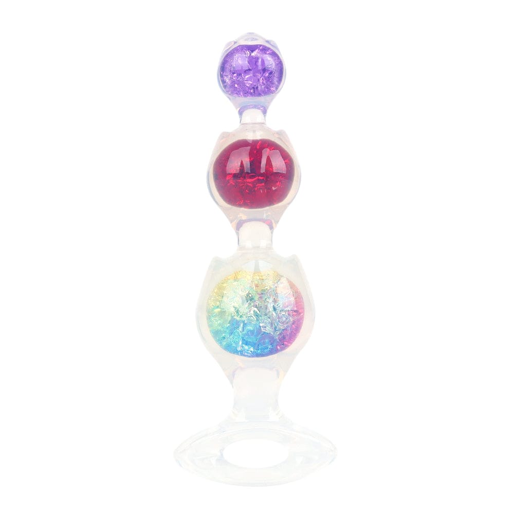 Aurora Flower Petal Graduated Anal Bead Plug with Oval Anchor Base - Lurevibe