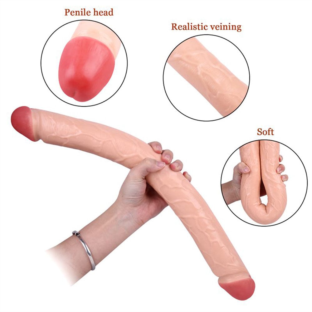 Double-Ended Soft Silicone Simulated Anus Masturbation Dildo - Lurevibe