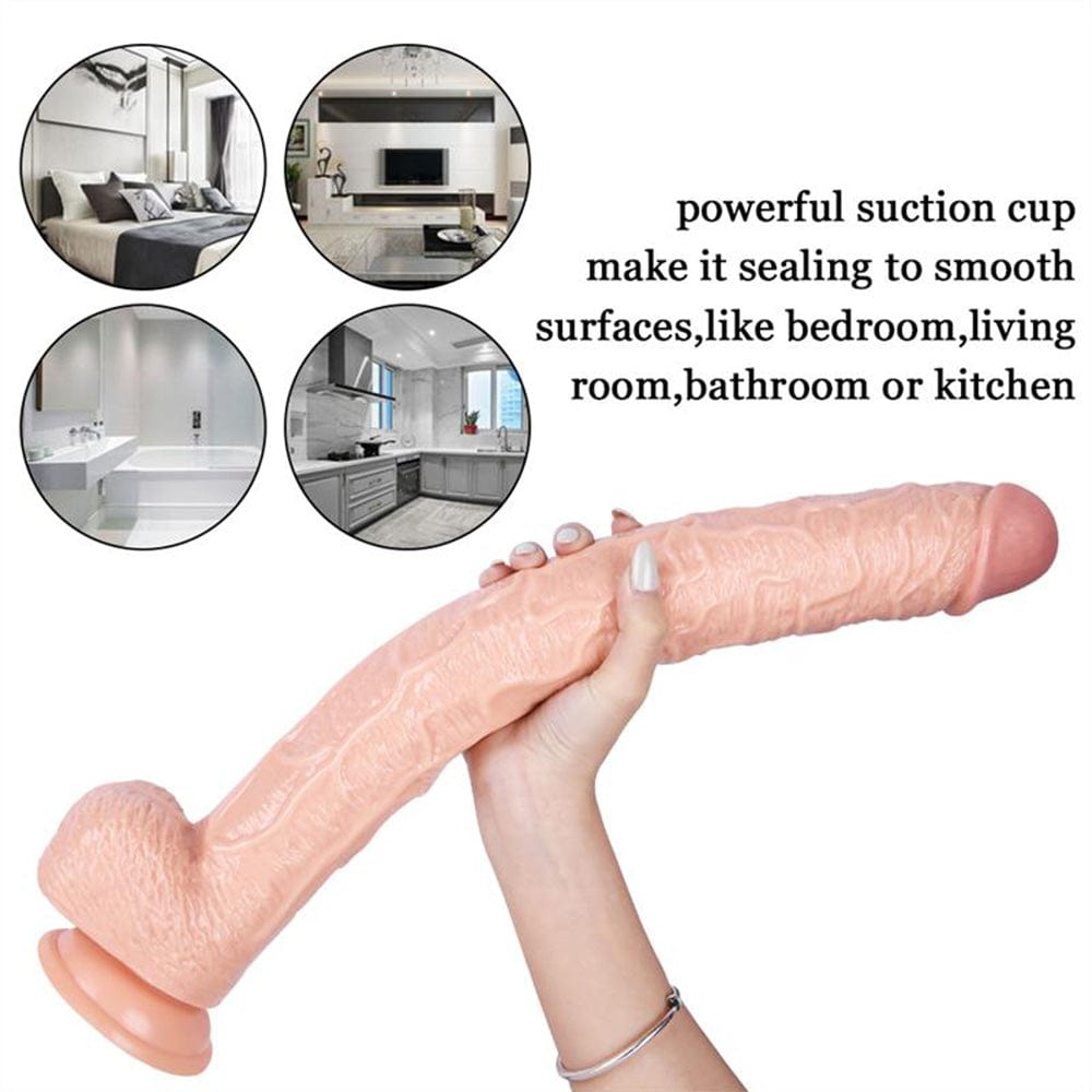 16.93 Inch Strap On Huge PVC Dildo - Lurevibe