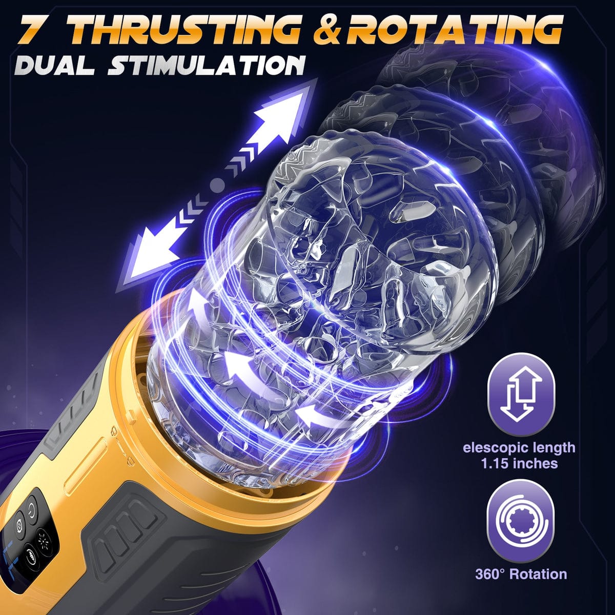 Dual Stimulation Thrusting and Rotating Vibrating Male Msturbation Toy - Lurevibe