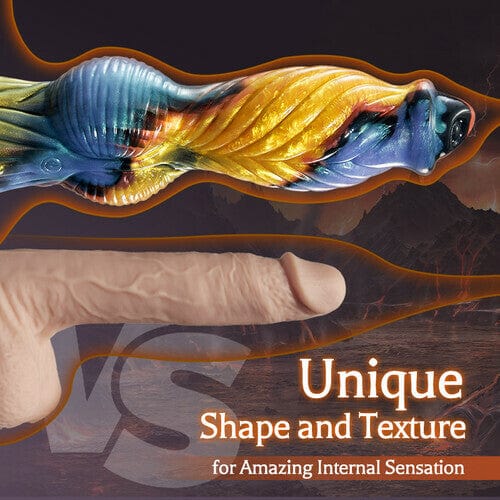 Lurevibe Phoenix Animal Texture 7 Thrusting Vibrating Big Sucker Monster Dildo 10.23 Inch - Lurevibe