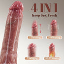 Small Glans Thick Shaft Big Ball 7 Thrusting Swinging 10 Vibrating Heating Lifelike Dildo 8.66 Inch - Lurevibe
