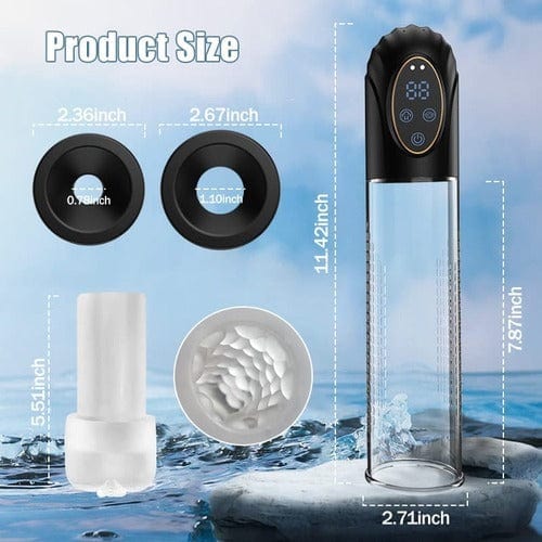 Mergano - Full Waterproof 6 Modes Erection Enlargement and Masturbation 3 and 1 Penis Pump - Lurevibe