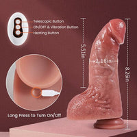 Derek Curved Glans Free Lubricant P and G Spot Stimulation Realistic Anal Dildo Thrusting Heating Vibrating - Lurevibe
