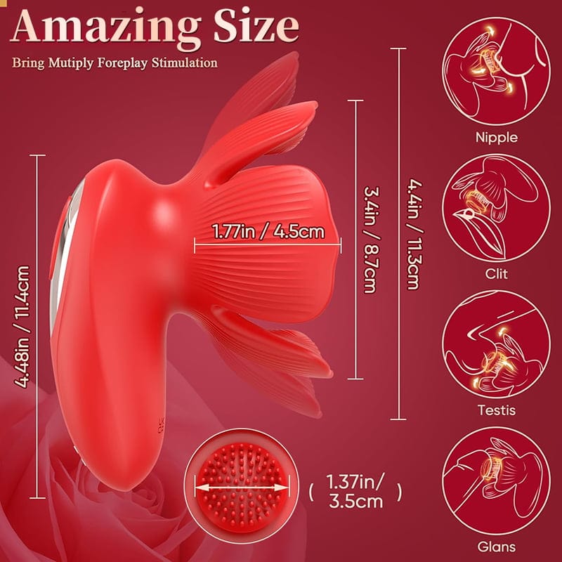 Rose kneader 10 Vibration & Pinching Breast Stimulator with Petal Kneading - Lurevibe