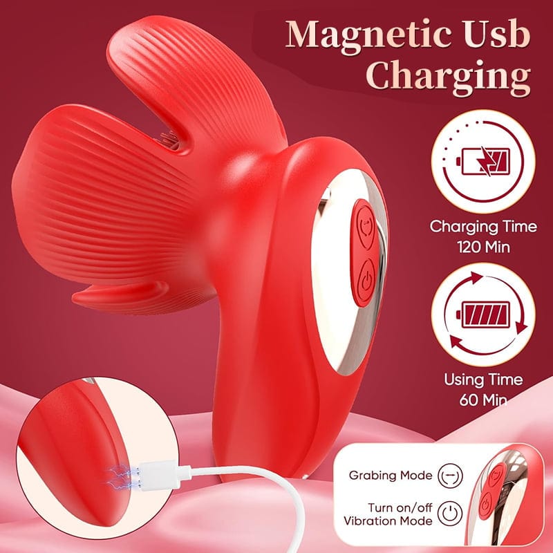 Rose kneader 10 Vibration & Pinching Breast Stimulator with Petal Kneading - Lurevibe