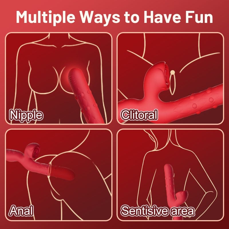 Rose 7 Thrusting Wiggling Clit Stimulator G-spot Vibrator - Lurevibe
