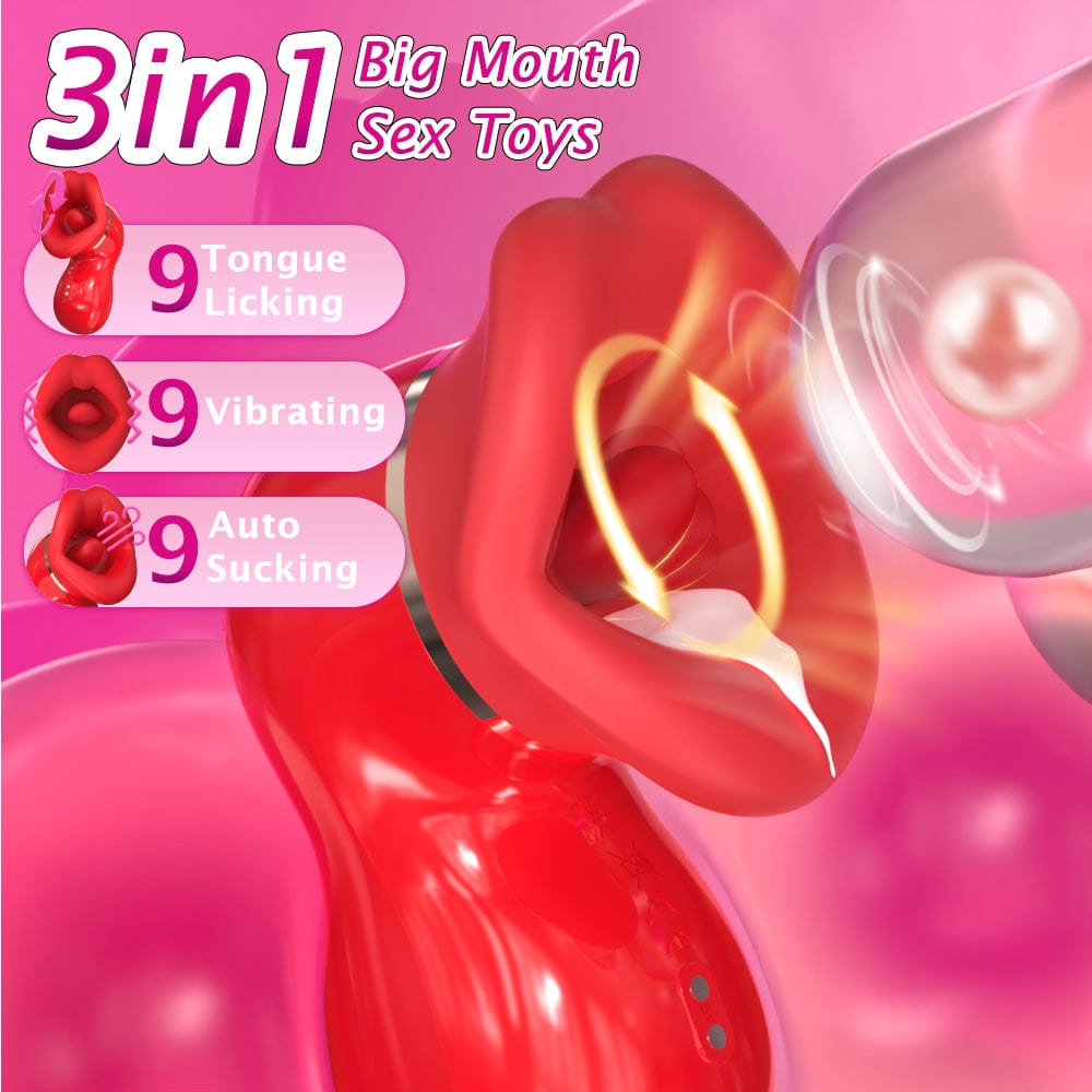 S-Hande Sucking Tongue Licking Adult Vibrator 9 Modes Vibrator - Lurevibe