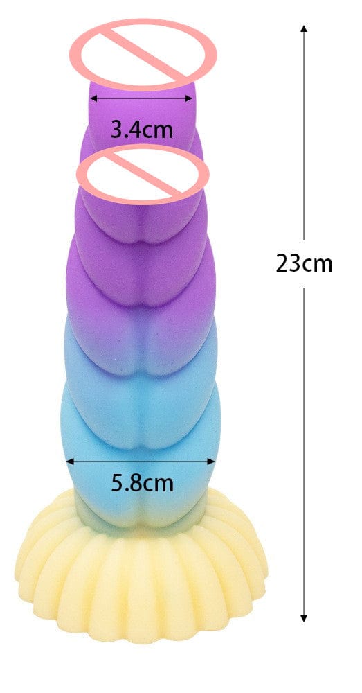 Colorful Braid Dildo Vibrator Liquid Silicone Anal Plug - Lurevibe