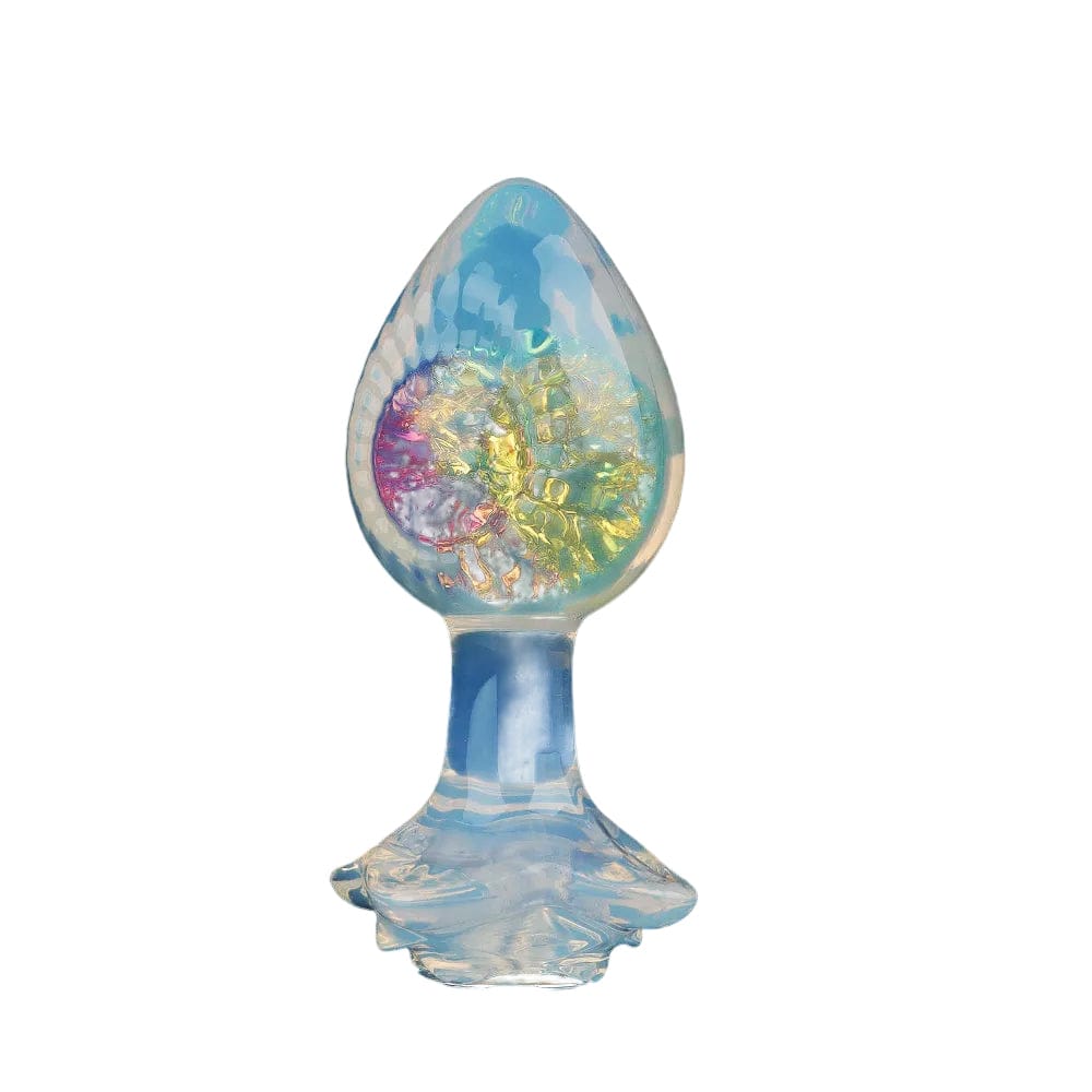 Woven Light Aurora Crystal Silicone Anal Plug with Sculpted Petal Base - Lurevibe