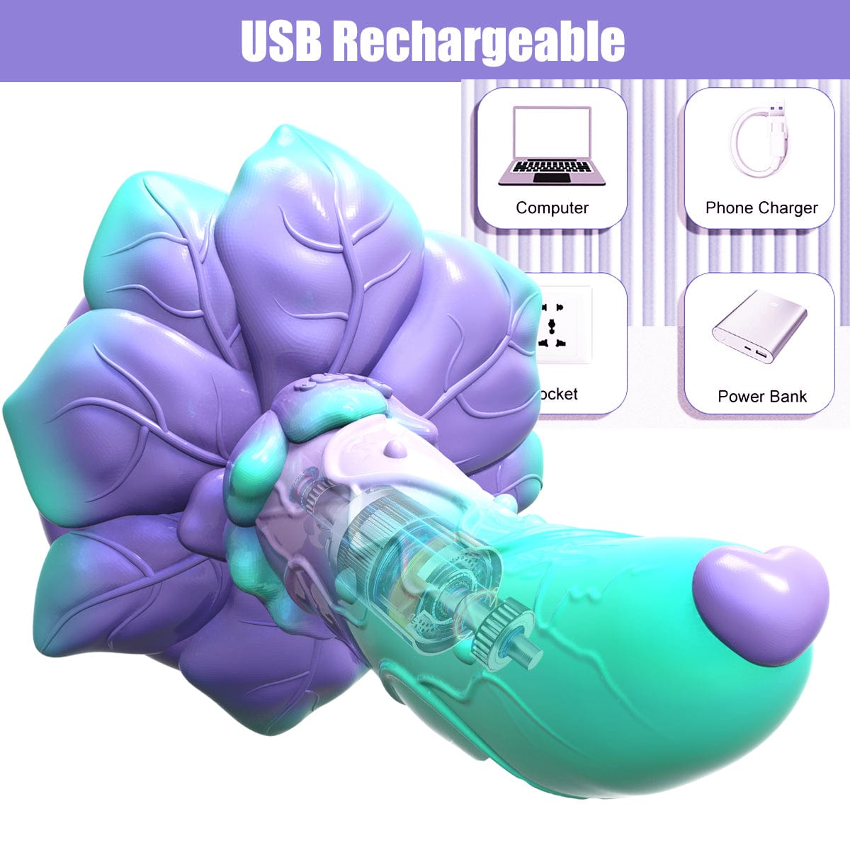 AIMITEX Rose Silicone Dildo Anal Plug Alien Cute Penis - Lurevibe