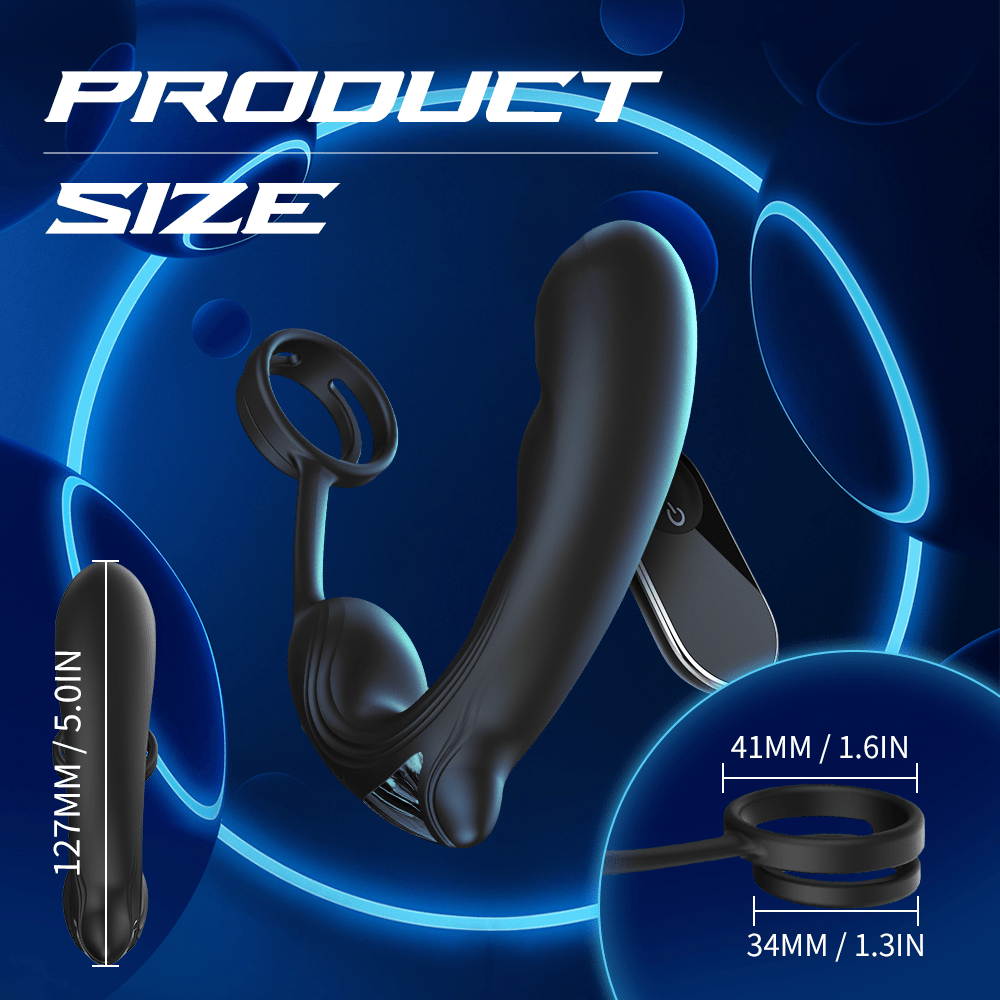 9 Speed Vibrating Prostate Massager Delayed Ejaculation Ring Anal Plug Vibrator With Remote Control - Lurevibe