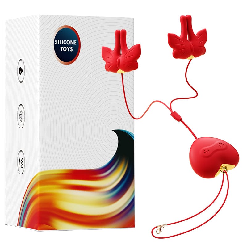 Butterfly Vibrating Neck-hanging Nipple Clamp Sexual Pleasure Tool - Lurevibe