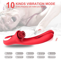 3 In 1 Clit Tickling G Spot Wiggling Dildo Vibrator - Lurevibe