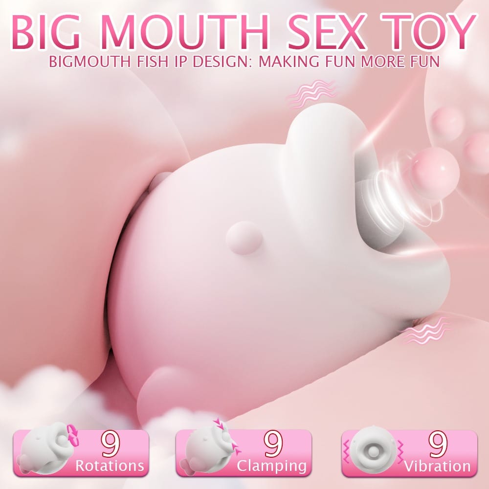 Big Mouth Fish Clitoral Clamping, Rotation & Vibrating Stimulator
