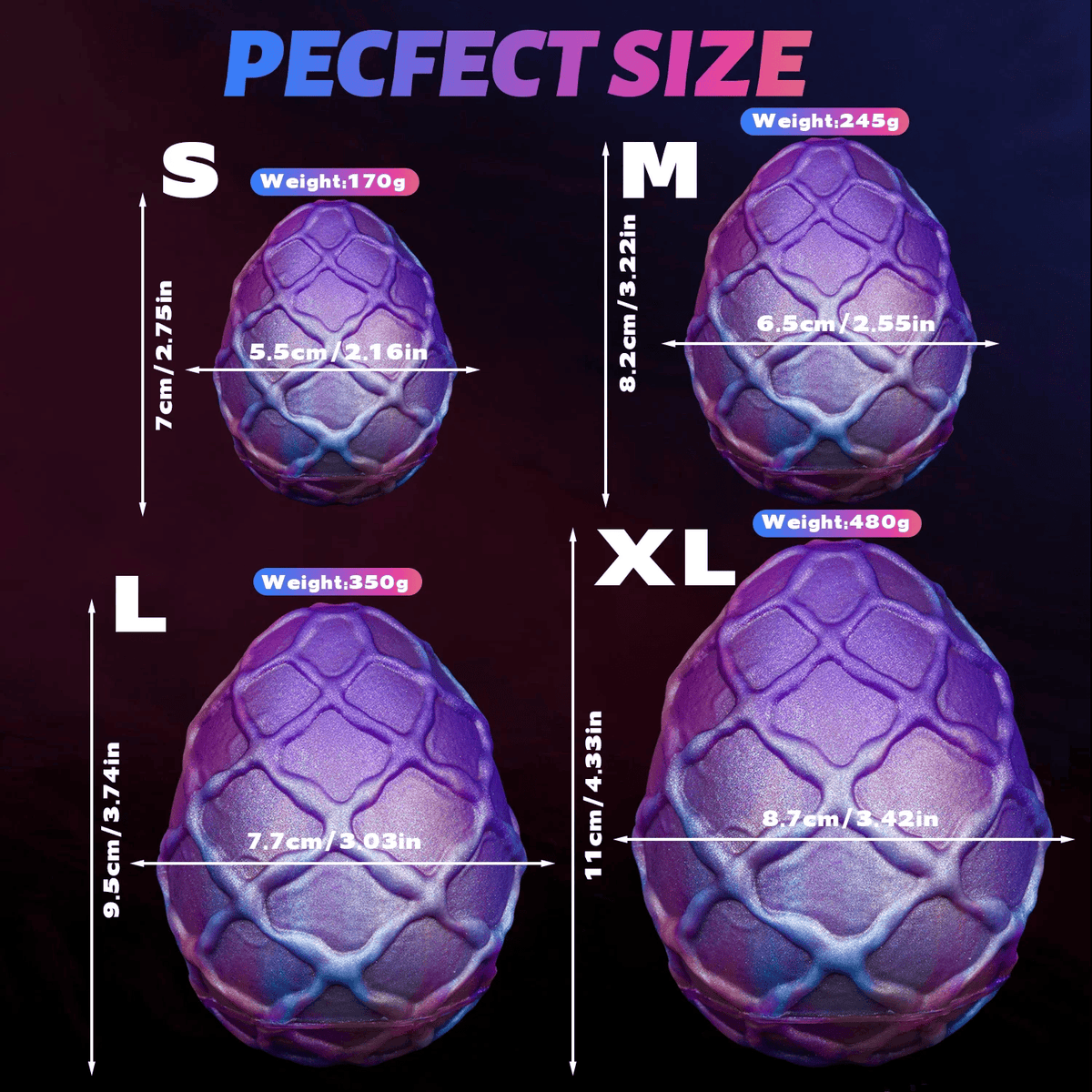 Textured Dragon Egg Silicone Anal Traction Plug
