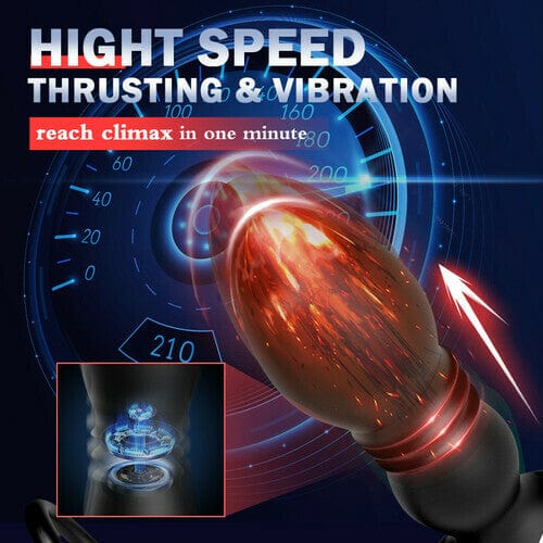 Iphisi New Double Ring Sperm Locking Ring Prostate Massager App Remote Control Telescopic Anal Plug Vibrator Sex Toy - Lurevibe
