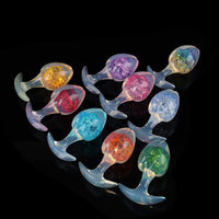 Aurora Bean Sprout Crystal Silicone Anal Plug with T-Bar Base - Lurevibe