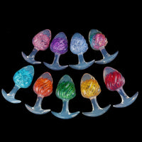 Aurora Ice Cream Spiral Textured Crystal Anal Plug with T-Bar Base - Lurevibe