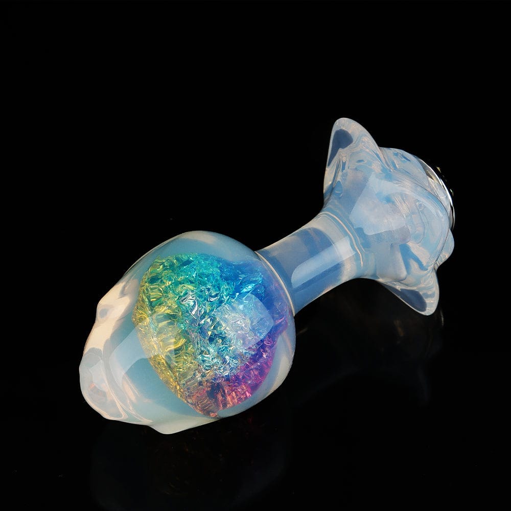 Aurora Rose Petal Crystal Silicone Anal Plug with Jeweled Base - Lurevibe