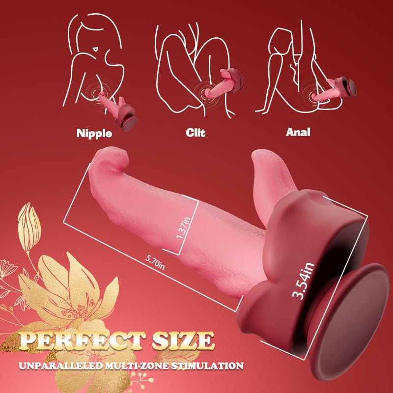 Realistic Tongue Thrusting Heating Fantasy Dildo With Suction Cup - Lurevibe