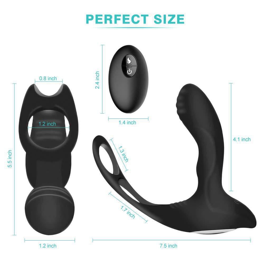 Prostate Massage Vibrator Anal Plug Wireless Control Delay Ejaculation Ring - Lurevibe