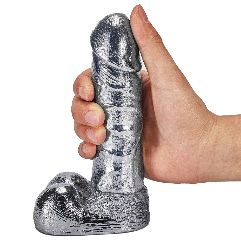Silver Dildo 6.8 Inch G spot Monster Metal Dildo Sex Toy for Women - Lurevibe
