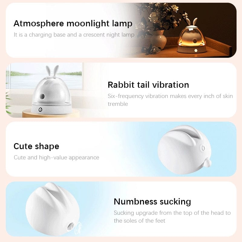 Rabbit Clitoral Suction Vibrator With Colorful Light Charging Base - Lurevibe
