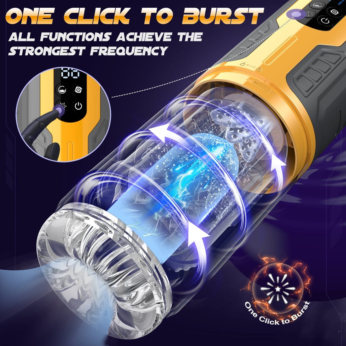 Dual Stimulation Thrusting and Rotating Vibrating Male Msturbation Toy - Lurevibe