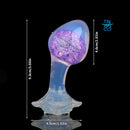 Aurora Ergonomic Curved-Neck Crystal Silicone Anal Plug with Petal Base - Lurevibe