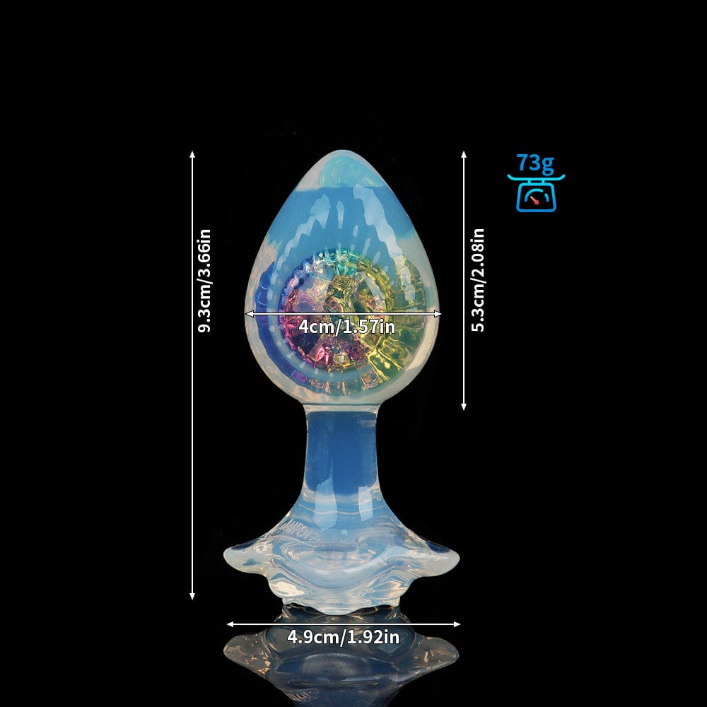 Woven Light Aurora Crystal Silicone Anal Plug with Sculpted Petal Base - Lurevibe