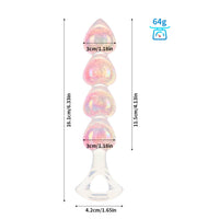Iridescent Aurora Heart-Shaped Anal Bead Plug - Lurevibe