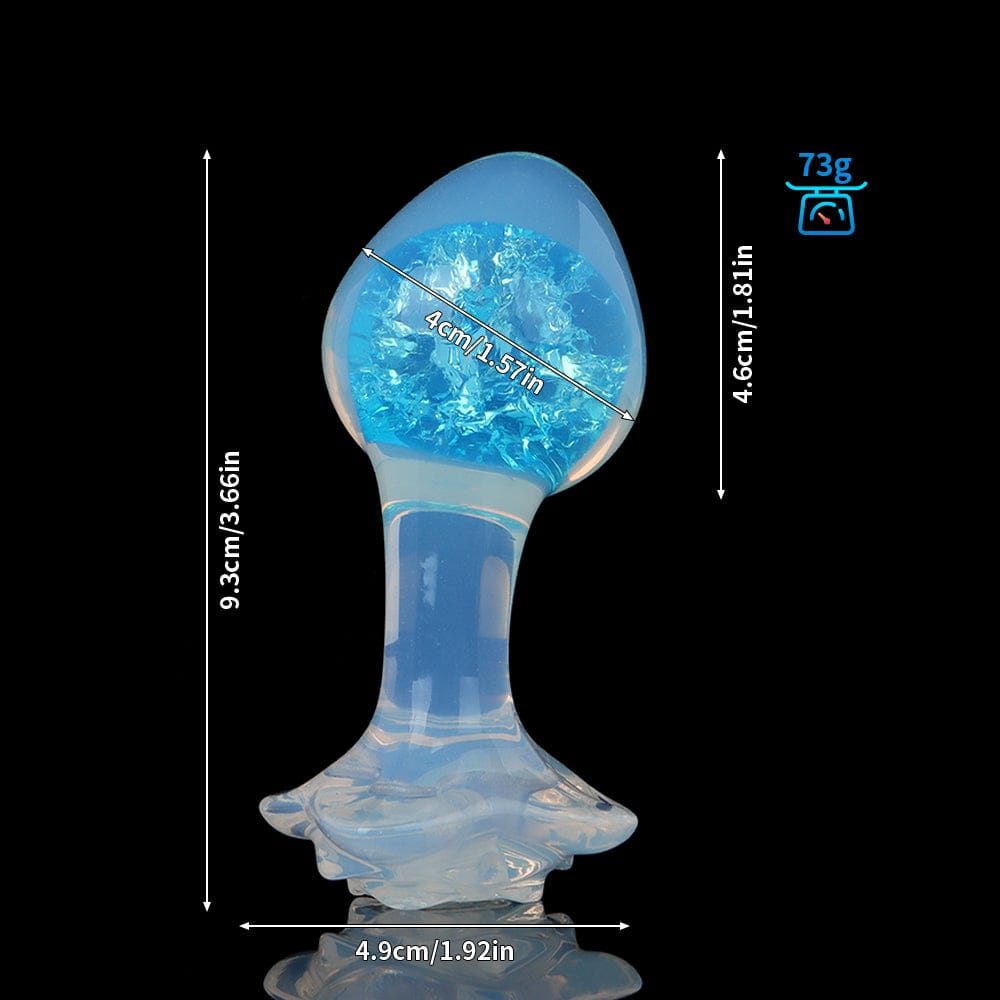 Aurora Ergonomic Curved-Neck Crystal Silicone Anal Plug with Petal Base - Lurevibe