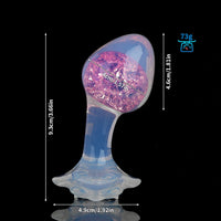 Aurora Ergonomic Curved-Neck Crystal Silicone Anal Plug with Petal Base - Lurevibe