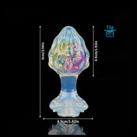 Aurora Custard Apple Textured Crystal Silicone Anal Plug with Rose Petal Base - Lurevibe