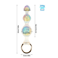 Aurora Ripple Textured Graduated Anal Bead Plug with Metal Pull Ring - Lurevibe
