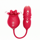 Lurevibe - Rose Romeo 3in1 Dual Tongue Rose Adult Toys Vibrators with 10 Licking & 10 Thrust, Clitoral Nipple Anal G Spot Vibrator - Lurevibe