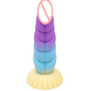 Colorful Braid Dildo Vibrator Liquid Silicone Anal Plug - Lurevibe