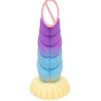 Colorful Braid Dildo Vibrator Liquid Silicone Anal Plug - Lurevibe