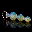Aurora Ripple Textured Graduated Anal Bead Plug with Metal Pull Ring - Lurevibe