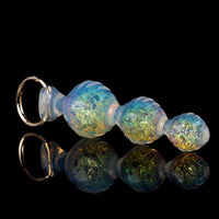 Aurora Ripple Textured Graduated Anal Bead Plug with Metal Pull Ring - Lurevibe
