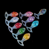Aurora Drill Bit Crystal Silicone Anal Plug with Oval Pull Loop - Lurevibe