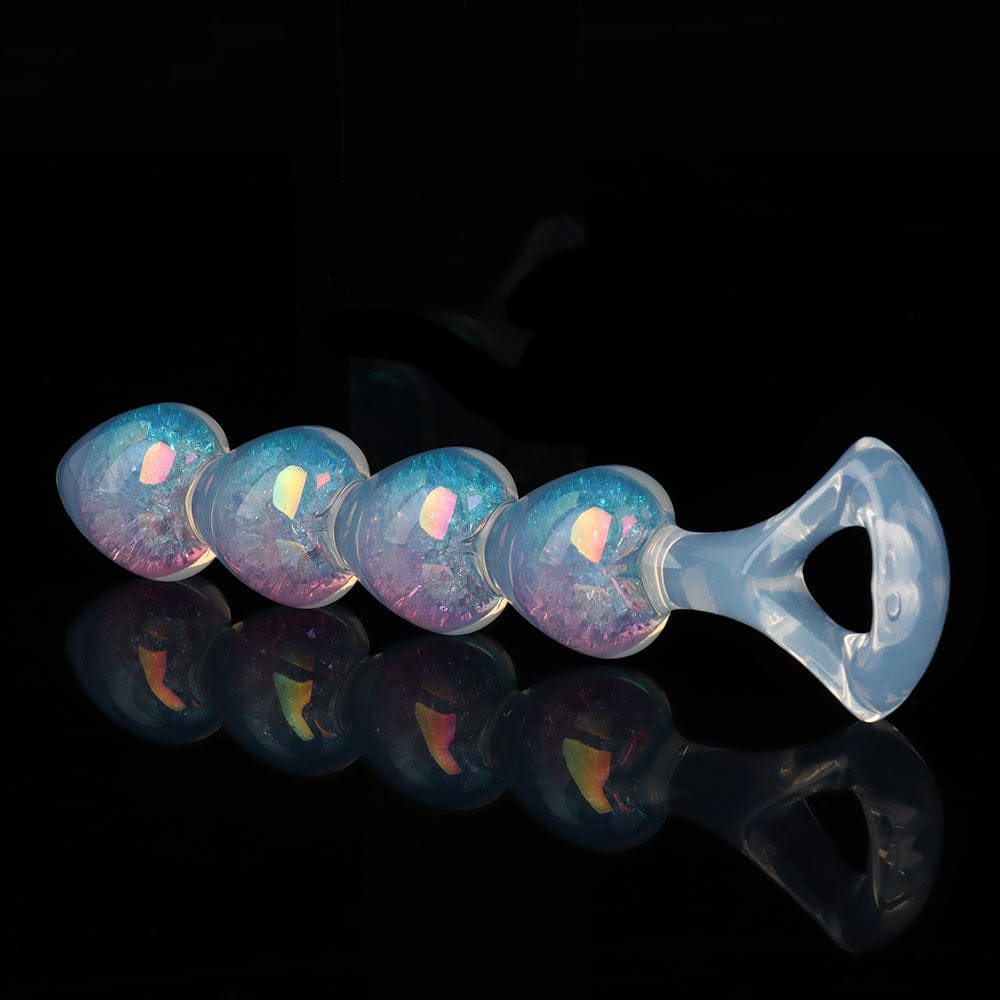 Iridescent Aurora Heart-Shaped Anal Bead Plug - Lurevibe