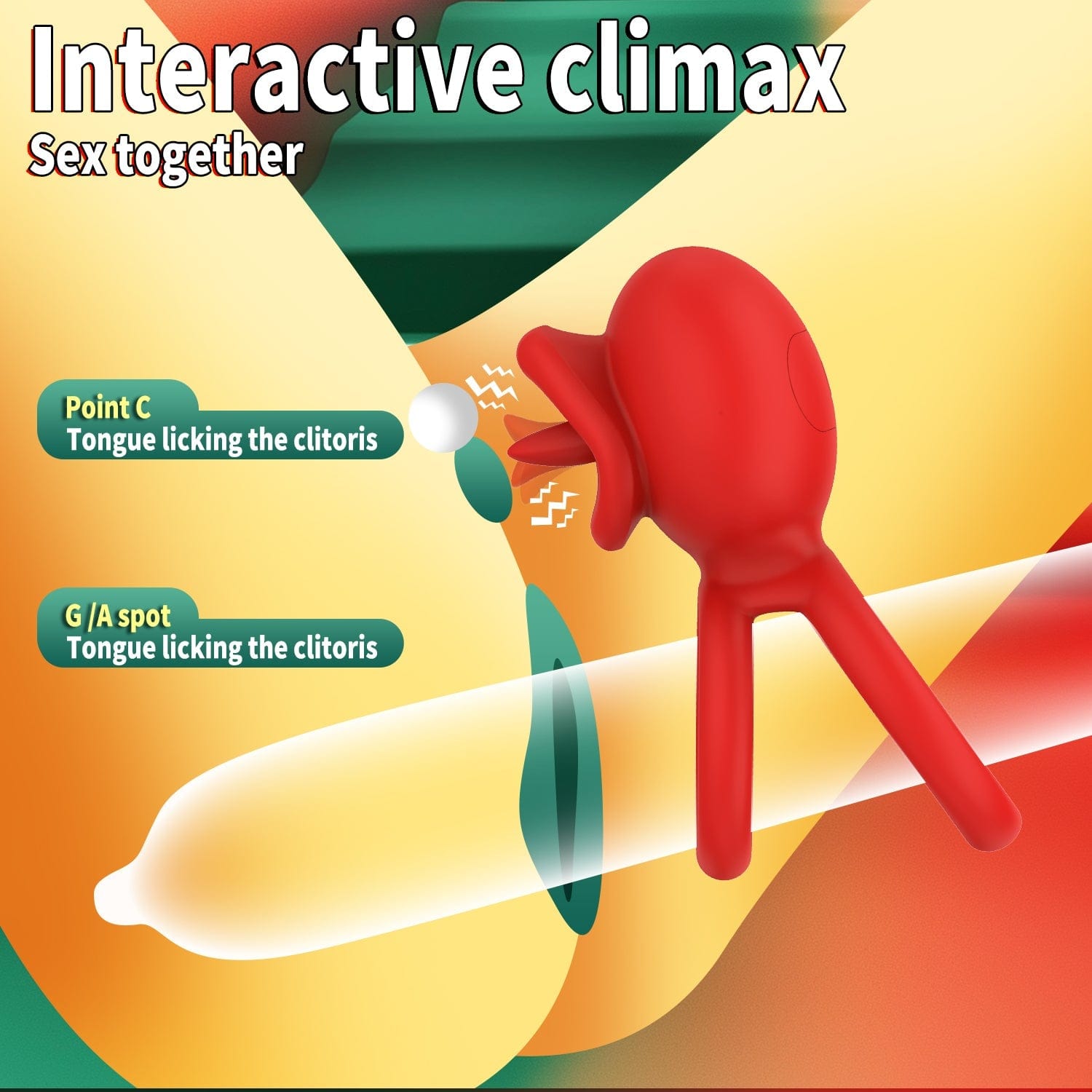 Cock Rings Clitoral Stimulator with Licking Mouth Pleasur with APP control - Lurevibe