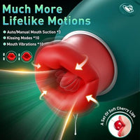 Lurevibe 4 IN 1 Rose Sex Toy Adult Toys Licking Vibrater with 10 Mouth Kissing Vibrations - Lurevibe